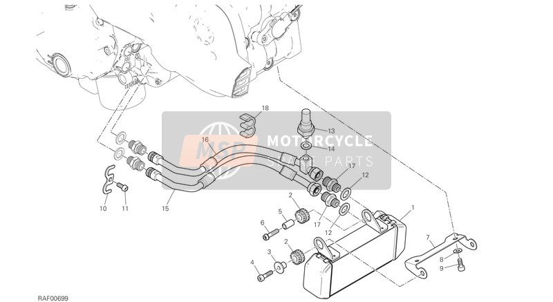 Ducati HYPERMOTARD 950 RVE 2021 Refroidisseur d'huile pour un 2021 Ducati HYPERMOTARD 950 RVE