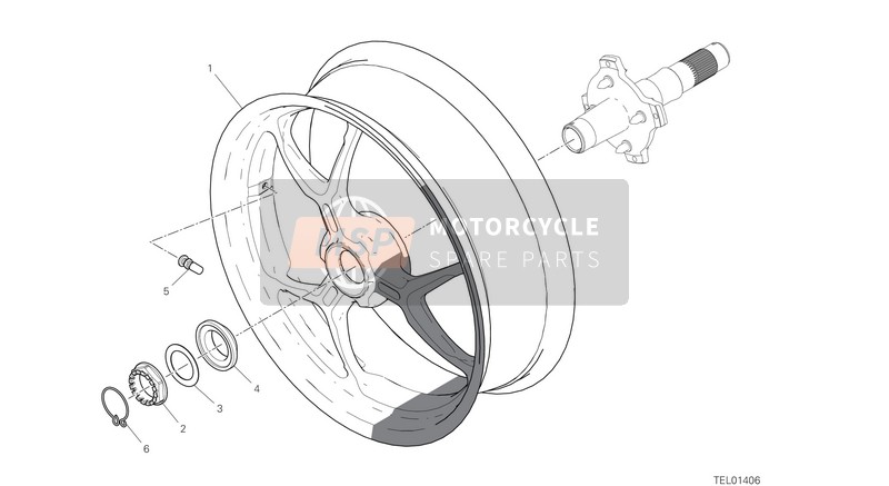 Ducati HYPERMOTARD 950 RVE 2021 REAR WHEEL for a 2021 Ducati HYPERMOTARD 950 RVE