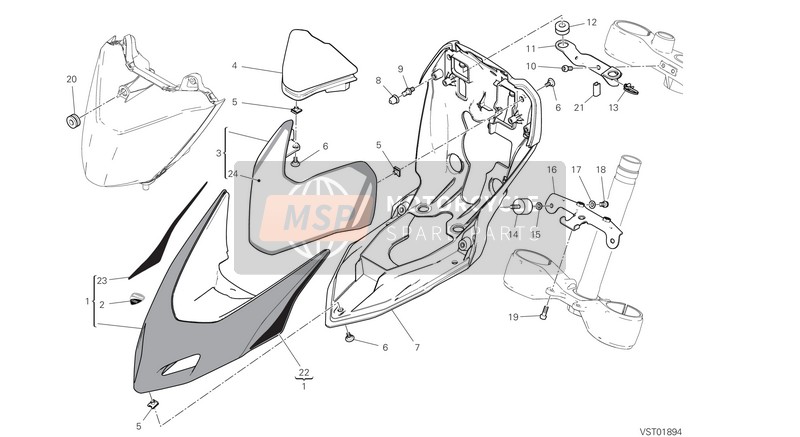 Ducati HYPERMOTARD 950 SP 2021 Cowling per un 2021 Ducati HYPERMOTARD 950 SP