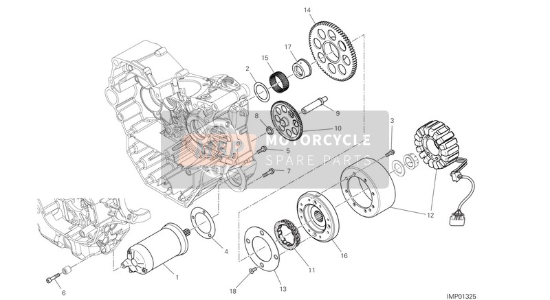 Ducati HYPERMOTARD 950 SP 2021 Elektrostarter und Zündung für ein 2021 Ducati HYPERMOTARD 950 SP