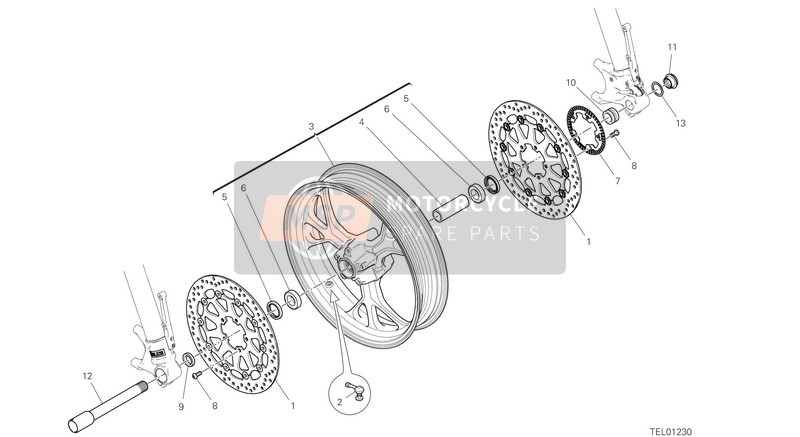 50122681AB, Front Wheel Rim, Ducati, 1