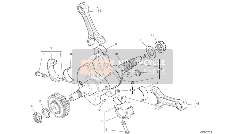 Ducati Hypermotard 950 SP EU 2019 Bielas para un 2019 Ducati Hypermotard 950 SP EU