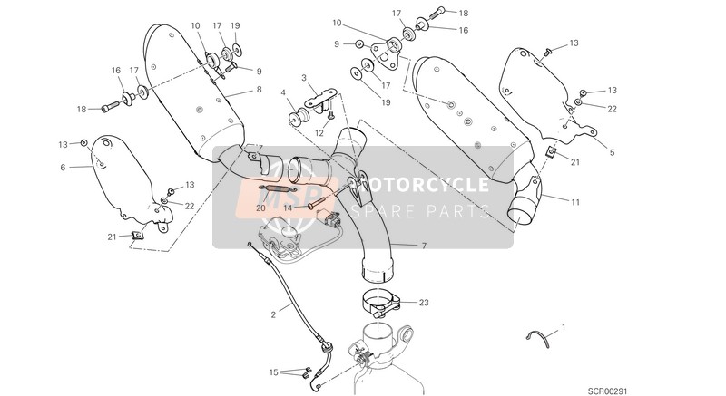 Ducati Hypermotard 950 SP EU 2019 Cansada Silenciador para un 2019 Ducati Hypermotard 950 SP EU