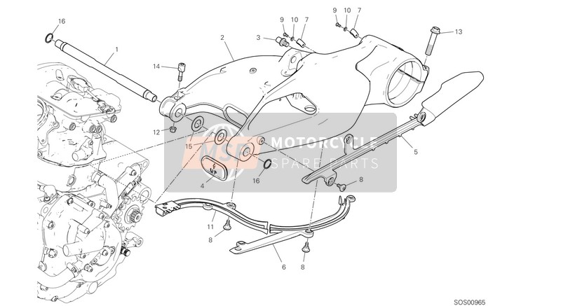 Ducati Hypermotard 950 SP EU 2019 Brazo basculante trasero para un 2019 Ducati Hypermotard 950 SP EU