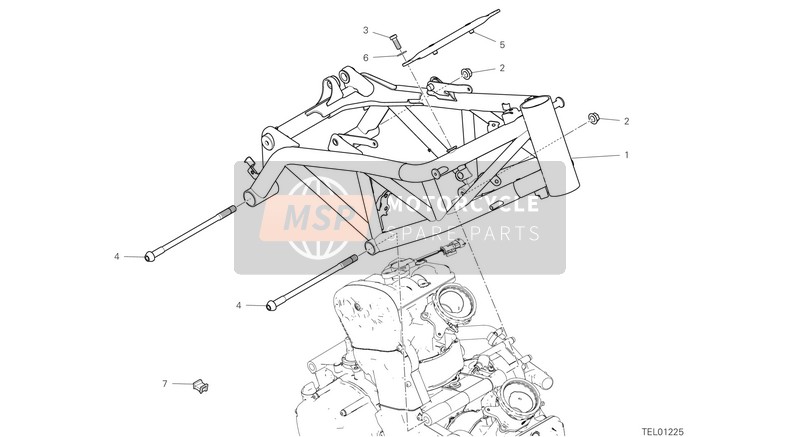 Ducati Hypermotard 950 SP EU 2020 Frame voor een 2020 Ducati Hypermotard 950 SP EU