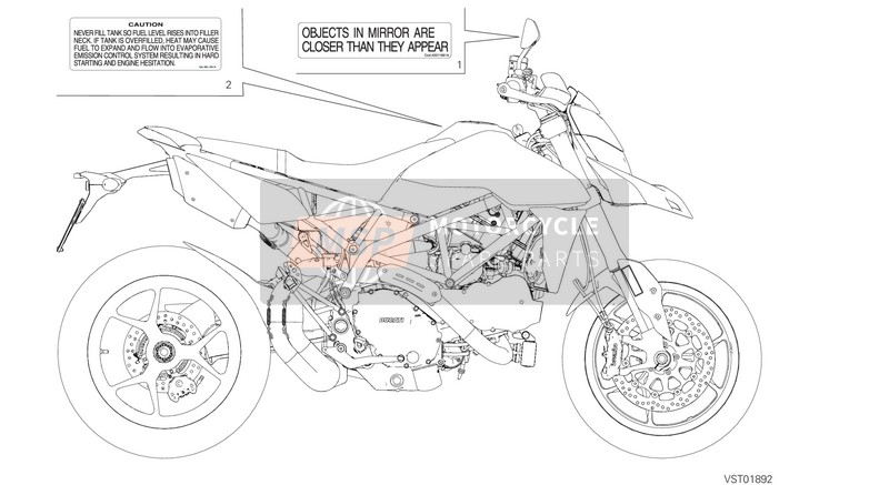 Ducati Hypermotard 950 SP USA 2019 Positioning Plates for a 2019 Ducati Hypermotard 950 SP USA