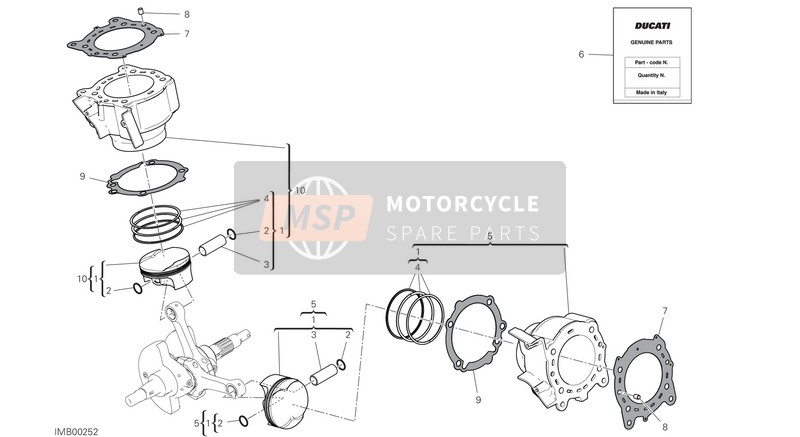 Ducati Hypermotard 950 USA 2019 Cilindros - Pistones para un 2019 Ducati Hypermotard 950 USA