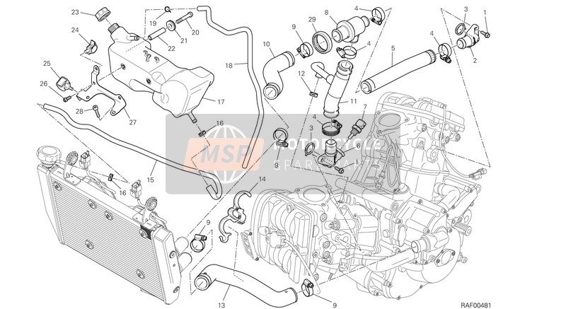 80012211A, Hose Pump/cooler, Ducati, 0