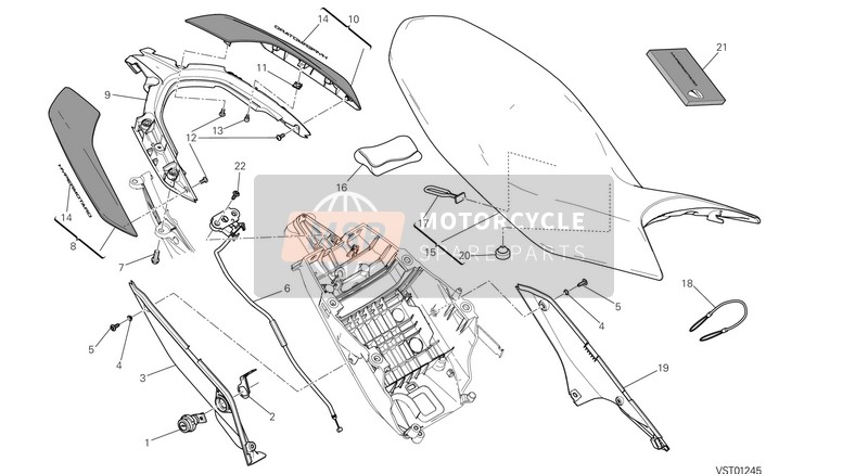 483P1761AA, Cover Frame Lh Red, Ducati, 0