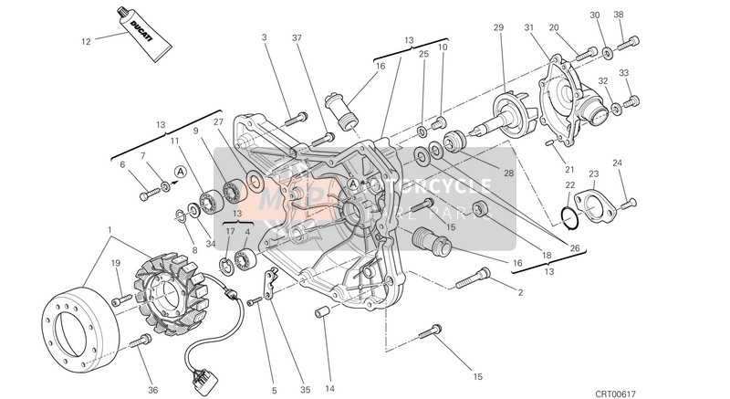 Ducati HYPERMOTARD EU 2014 Generator Afdekking voor een 2014 Ducati HYPERMOTARD EU