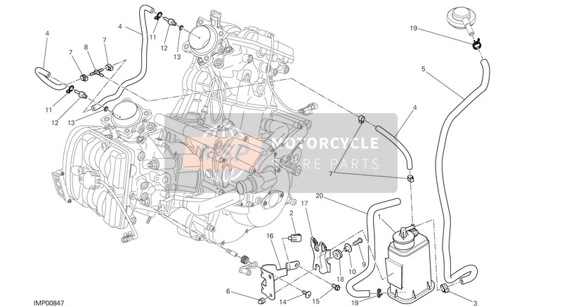 Ducati HYPERMOTARD EU 2015 Bote de tubo de aire caliente para un 2015 Ducati HYPERMOTARD EU