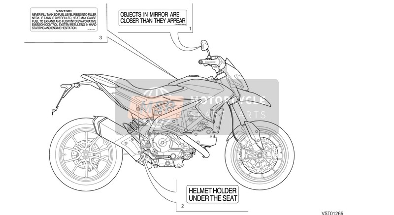 Ducati HYPERMOTARD USA 2014 Positionierplatten für ein 2014 Ducati HYPERMOTARD USA