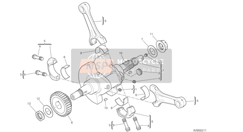 Ducati HYPERMOTARD USA 2015 Drijfstangen voor een 2015 Ducati HYPERMOTARD USA