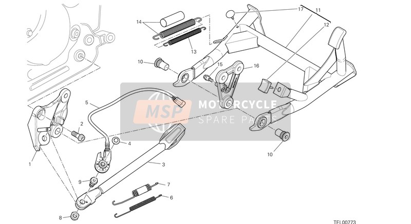 55610771BA, Bequille Laterale, Ducati, 0