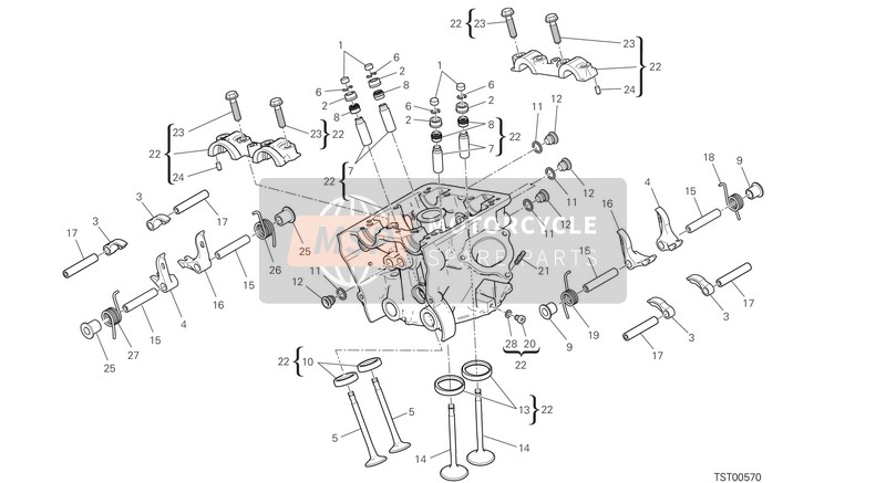 Ducati HYPERSTRADA 939 EU 2016 Cabeza vertical para un 2016 Ducati HYPERSTRADA 939 EU