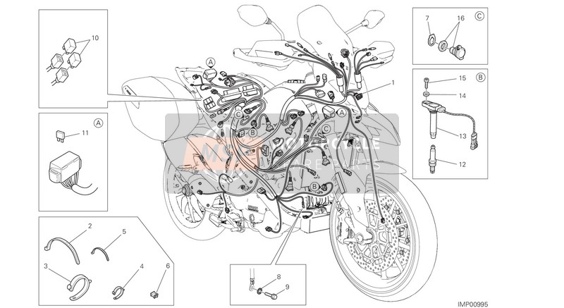 Ducati HYPERSTRADA 939 EU 2016 Wiring Harness for a 2016 Ducati HYPERSTRADA 939 EU