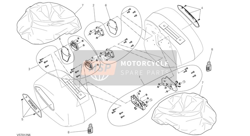 Ducati HYPERSTRADA 939 USA 2016 Sacoches latérales pour un 2016 Ducati HYPERSTRADA 939 USA