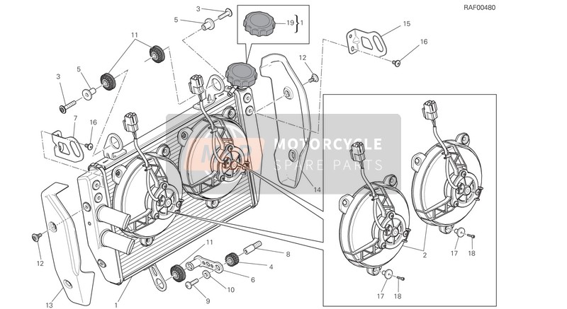 Ducati HYPERSTRADA EU 2015 Water Cooler for a 2015 Ducati HYPERSTRADA EU