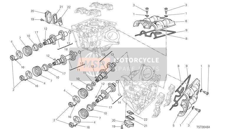 Ducati HYPERSTRADA USA 2015 Cabeza de cilindro : Sistema de cronometraje para un 2015 Ducati HYPERSTRADA USA