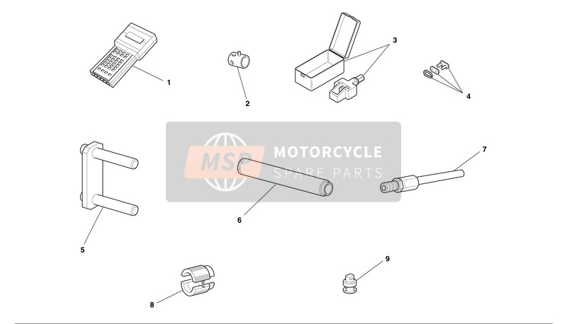 Ducati MH900 evoluzione EU 2002 Strumenti speciali per officina 1 per un 2002 Ducati MH900 evoluzione EU