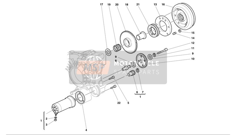 Ducati MH900 evoluzione EU 2002 Arrancador y encendido eléctricos para un 2002 Ducati MH900 evoluzione EU