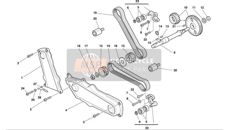 Ducati MH900 evoluzione EU 2002 Sincronización para un 2002 Ducati MH900 evoluzione EU