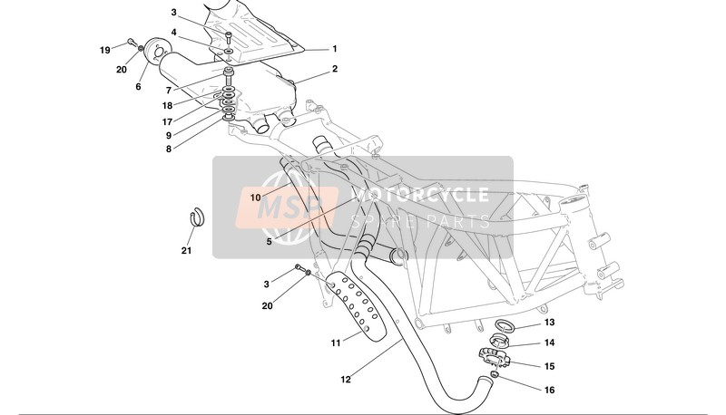 Ducati MH900 evoluzione EU 2002 Exhaust System for a 2002 Ducati MH900 evoluzione EU