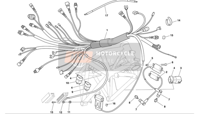 Ducati MH900evoluzione USA 2001 ELEKTRONISCHES SYSTEM für ein 2001 Ducati MH900evoluzione USA