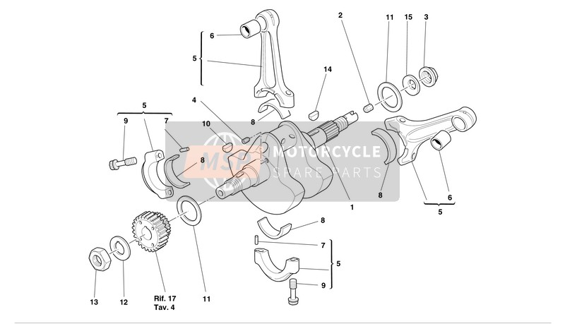 Ducati MONSTER 1000 Eu 2005 Cigüeñal para un 2005 Ducati MONSTER 1000 Eu