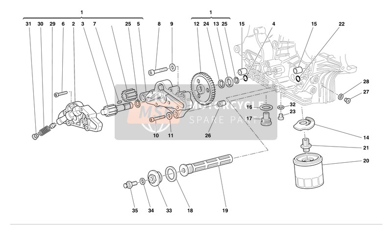 17410022A, Gear, Oil Pump Drive, Ducati, 0
