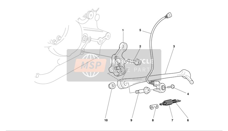 55610172C, Side Stand ST4-M750S/03, Ducati, 1