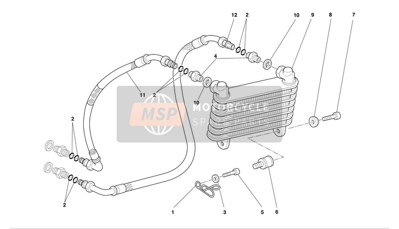 Ducati MONSTER 1000 Eu 2005 Oil Cooler for a 2005 Ducati MONSTER 1000 Eu