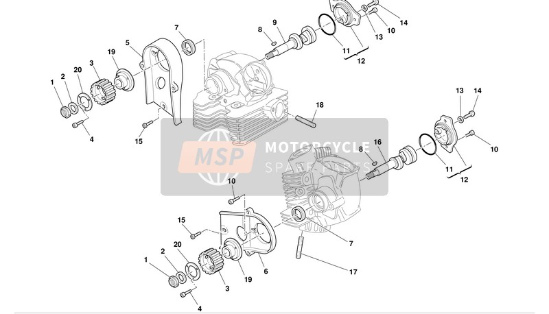 Ducati MONSTER 1000 I.E. Eu 2004 Cabeza: Sincronización para un 2004 Ducati MONSTER 1000 I.E. Eu