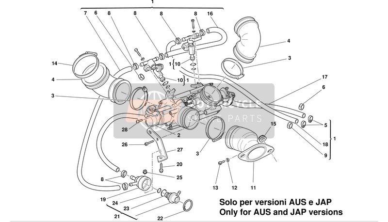 Ducati MONSTER 1000 I.E. Eu 2004 Inlet Duct 1 for a 2004 Ducati MONSTER 1000 I.E. Eu