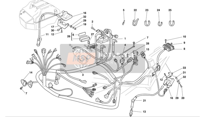 Ducati MONSTER 1000 I.E. Eu 2004 Système électrique pour un 2004 Ducati MONSTER 1000 I.E. Eu