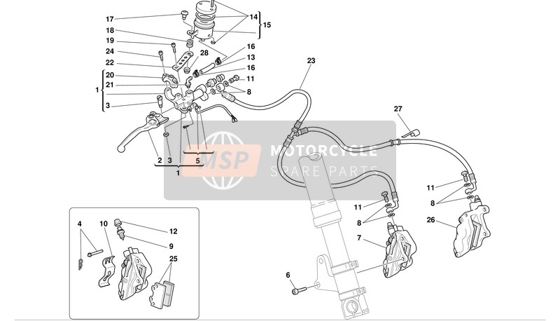 Ducati MONSTER 1000 I.E. Eu 2004 Front Brake for a 2004 Ducati MONSTER 1000 I.E. Eu