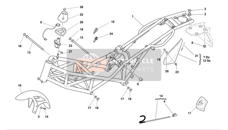 Ducati MONSTER 1000 I.E. Eu 2004 Cadre pour un 2004 Ducati MONSTER 1000 I.E. Eu