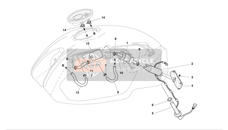 Ducati MONSTER 1000 I.E. Usa 2004 Système de carburant pour un 2004 Ducati MONSTER 1000 I.E. Usa