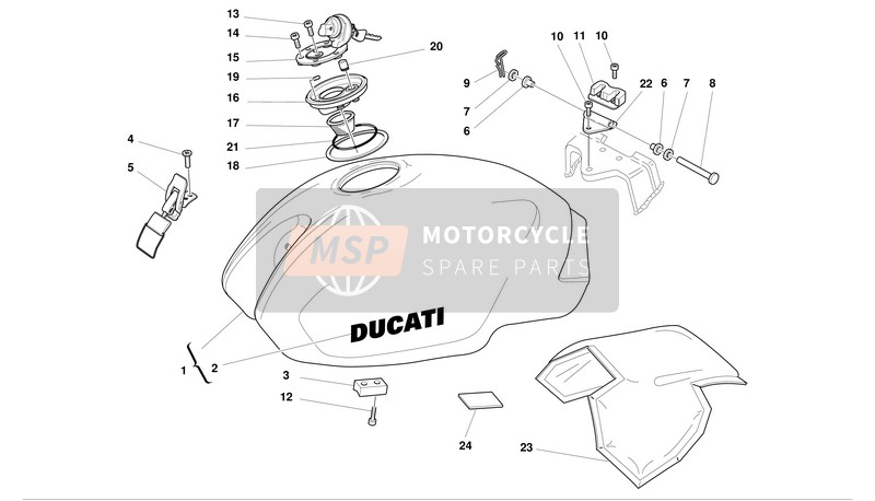 58610372AA, Reservoir Carburant Rouge Aus,  Jap, Ducati, 0