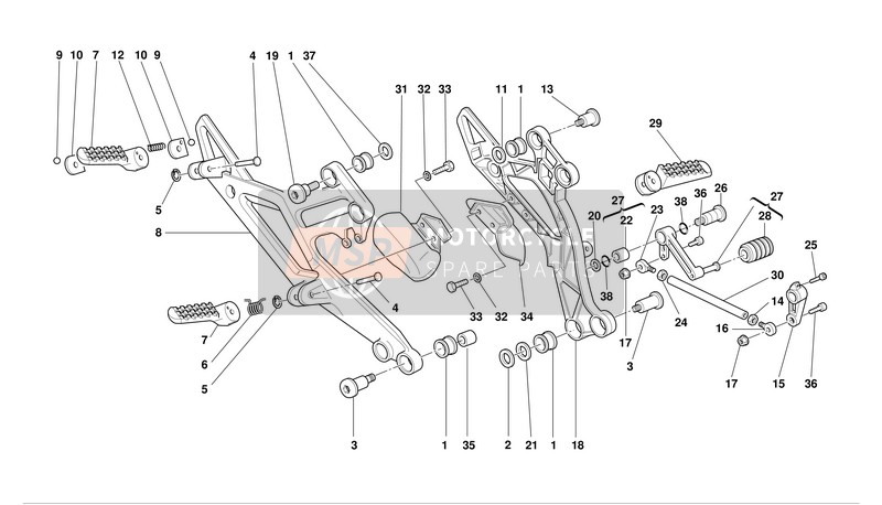 Ducati MONSTER 1000 I.E. Usa 2004 Levier de changement de vitesse - Repose pieds pour un 2004 Ducati MONSTER 1000 I.E. Usa