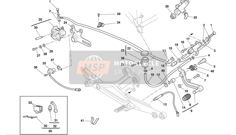 Ducati MONSTER 1000 I.E. Usa 2004 Rear Brake for a 2004 Ducati MONSTER 1000 I.E. Usa