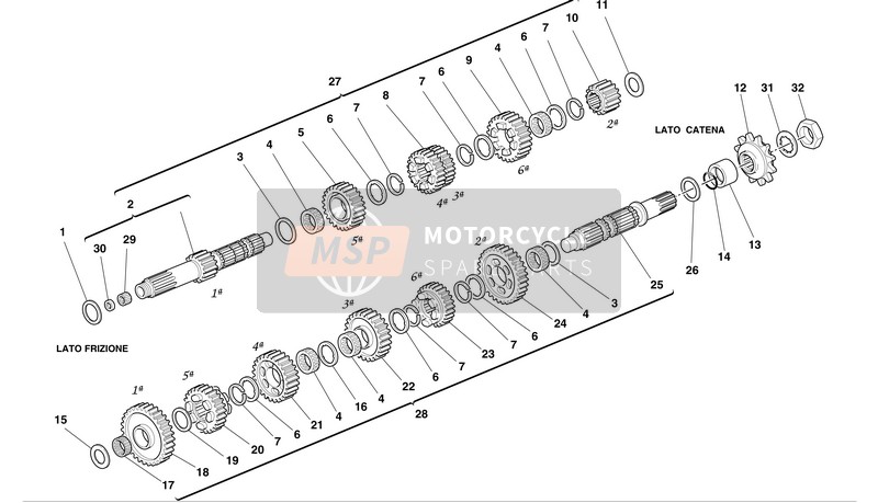 Ducati MONSTER 1000S Eu 2005 Ingranaggio-Scatola per un 2005 Ducati MONSTER 1000S Eu