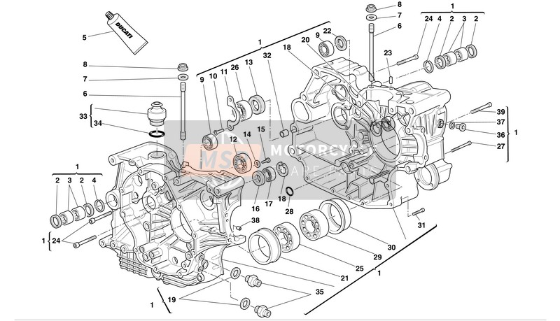 Ducati MONSTER 1000S Eu 2005 Half Crankcase for a 2005 Ducati MONSTER 1000S Eu