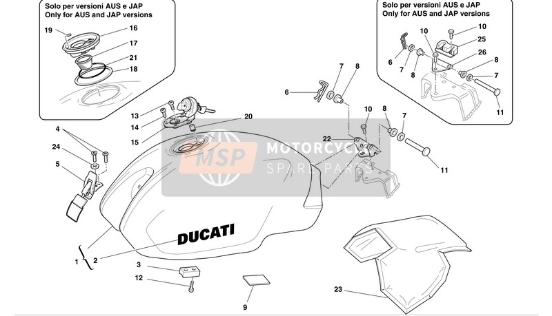 Ducati MONSTER 1000S Eu 2005 Fuel Tank for a 2005 Ducati MONSTER 1000S Eu