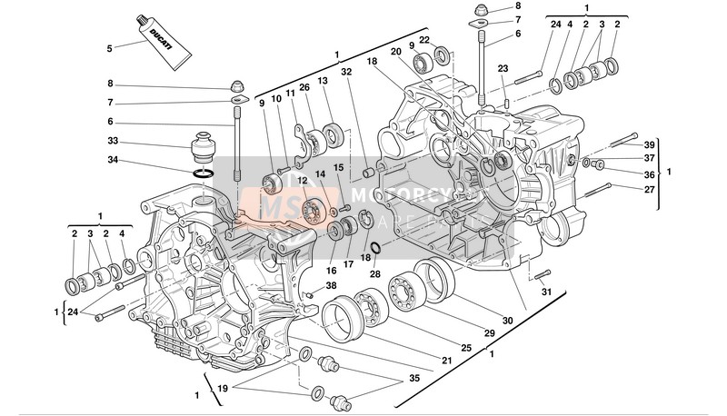 Ducati MONSTER 1000S I.E. Eu 2003 Half Crankcase for a 2003 Ducati MONSTER 1000S I.E. Eu