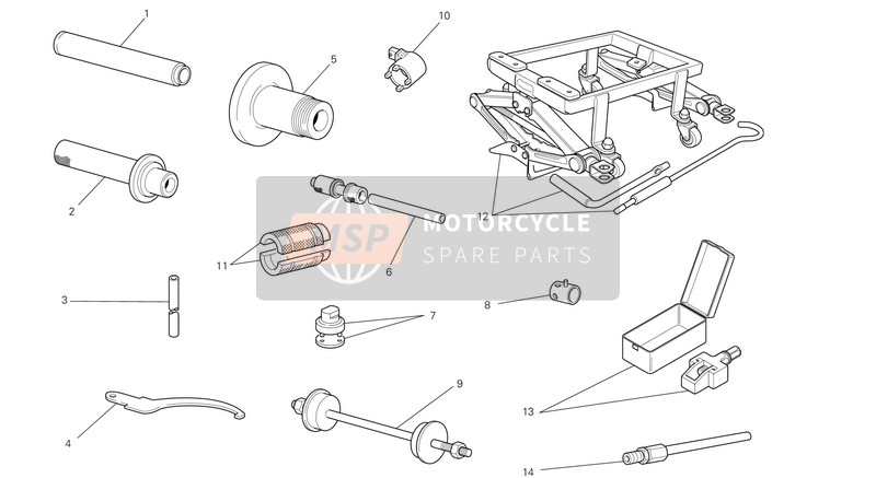 887133203, Draw Bar For Marzocchi Forks Overhauling, Ducati, 2