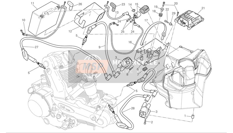 67110242A, Cable, Verticale Kop Spark Plug Rh, Ducati, 2