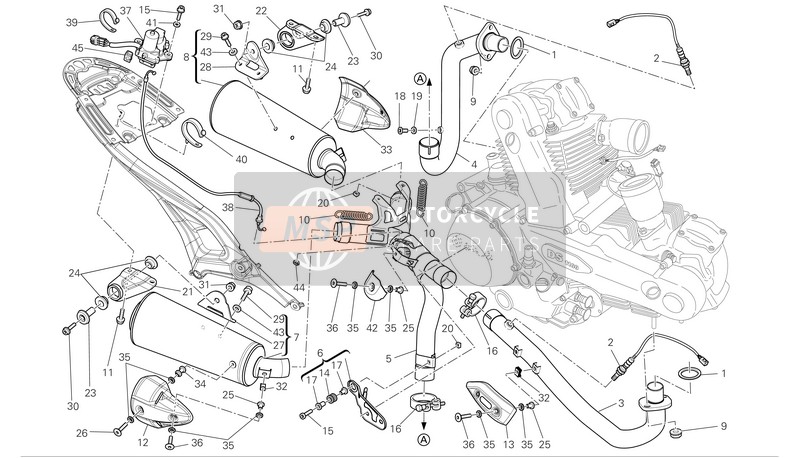 74141371A, Connector Comp, Exhaust Pipe, Ducati, 0