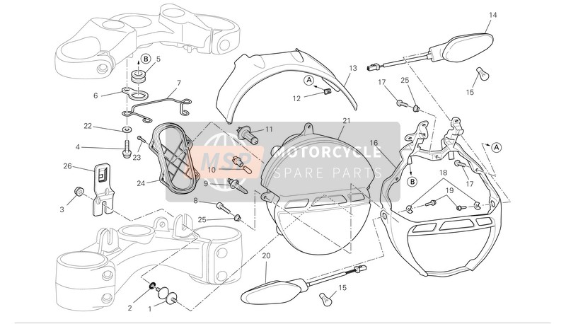 Ducati MONSTER 1100 Eu 2009 Koplamp voor een 2009 Ducati MONSTER 1100 Eu