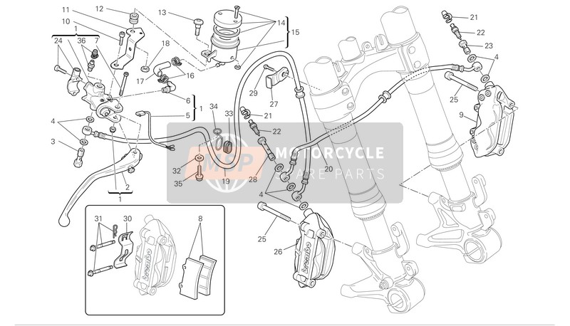 61840851A, Tubo Freno Anteriore, Ducati, 0